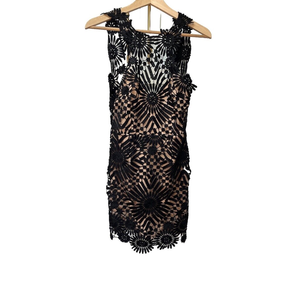 Saylor x Free People Presley Mini Dress Women's Sz XS Black Lace Romantic Goth - Picture 4 of 11